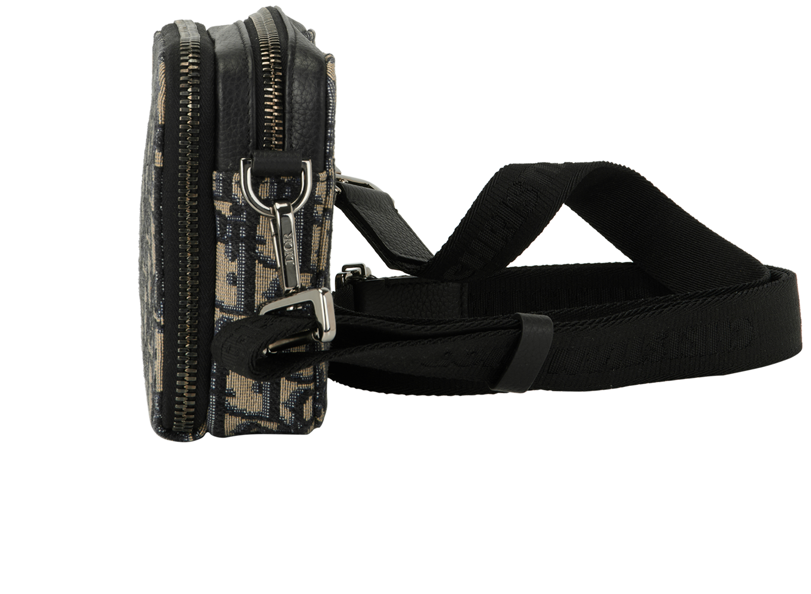 Zipped Pouch, &pound;795, Handbags, Black, Canvas, Bottom view